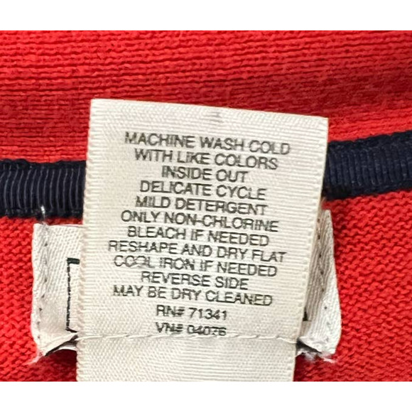 LL Bean Vintage Sleeveless Orange Cardigan Vest - Size XS - Picture 4 of 4